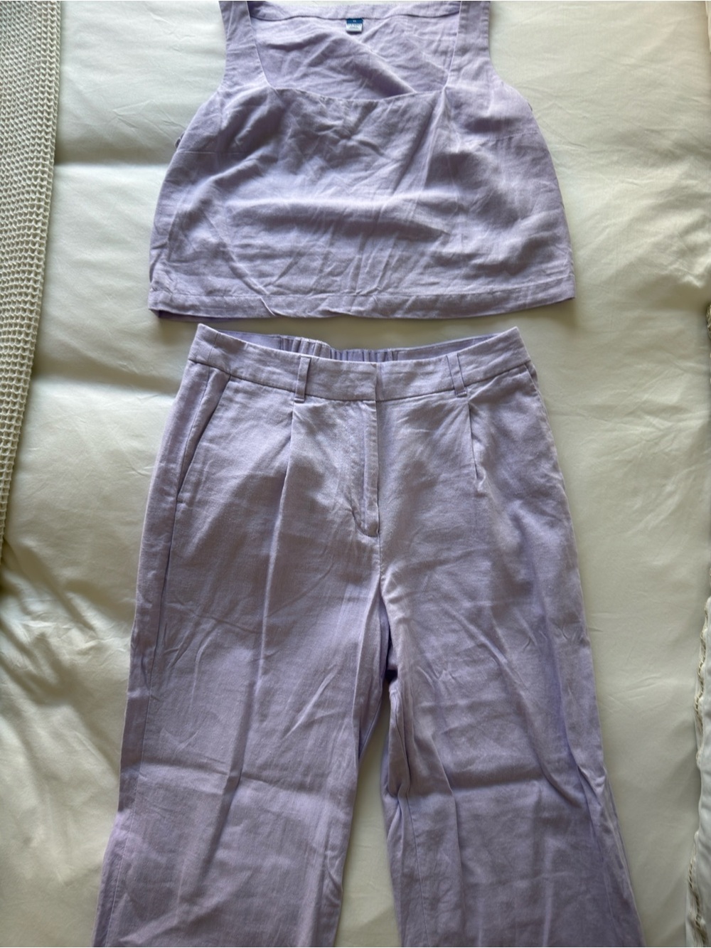 Set- Old Navy Lavender Wide-Leg Linen-Blend Pants and Tank set